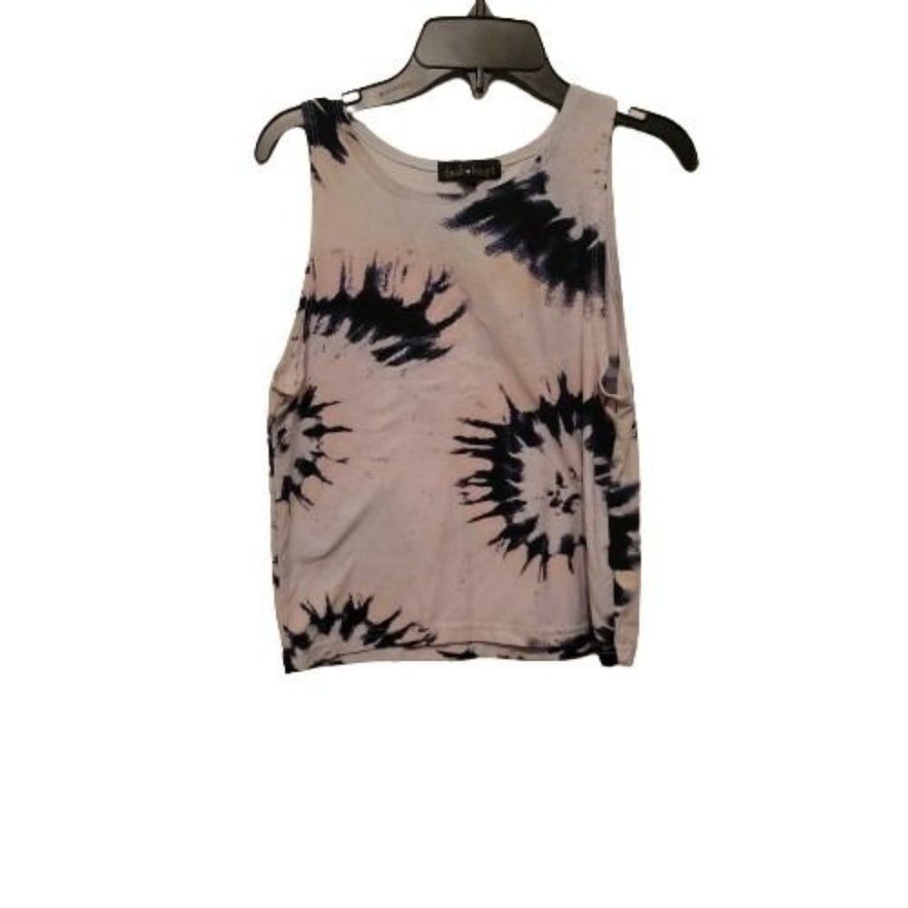 Desk Heart Womens Multicolor Tie Dye Sleeveless Pullover Tank Top Size Large